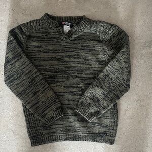 GUESS Olive and Black Marled Crewneck Sweater
